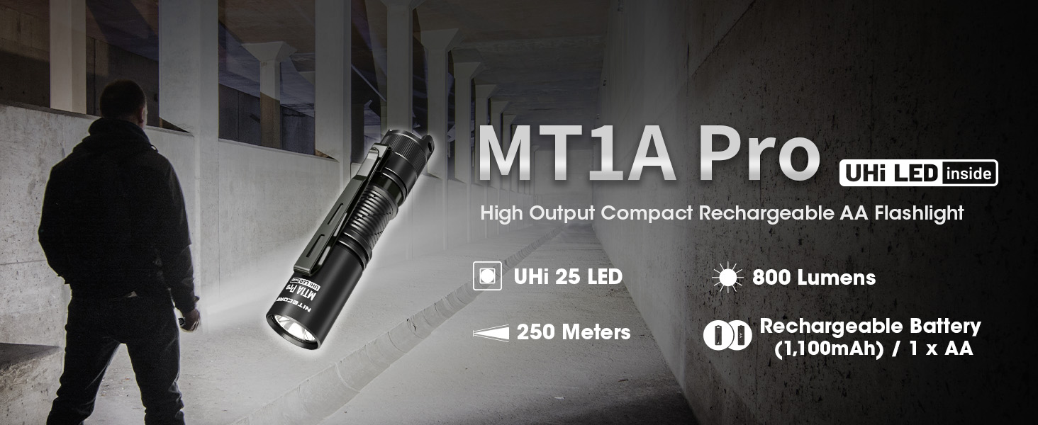 Nitecore MT1A Pro EDC UHi 25 LED EDC USB-C nabíjateľná baterka